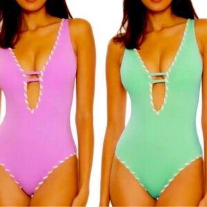 BECCA by Rebecca Virtue NWOT Camille Reversible One-Piece Swimsuit - Size Large